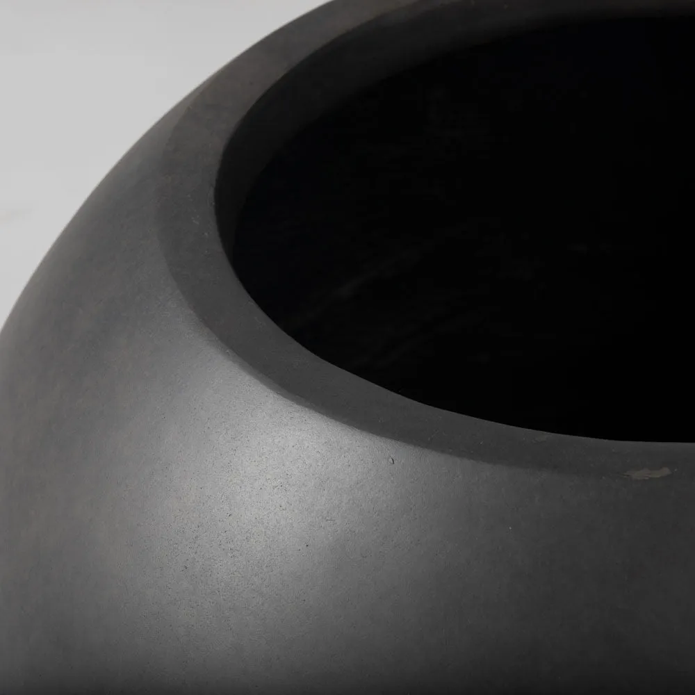 Scratch and Dent, Onyx 24" Charcoal Sphere Planter